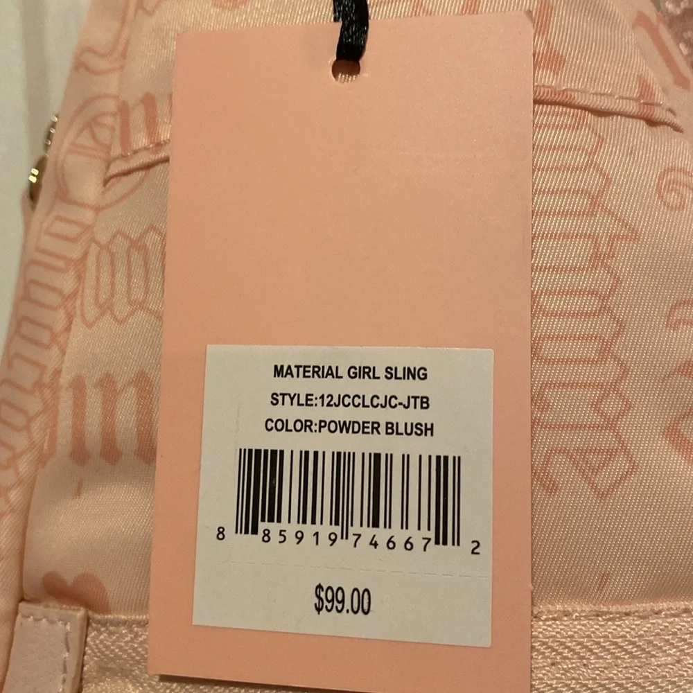 BNWT JUICY COUTURE Material Girl Sling Backpack in Powder Blush Pink
